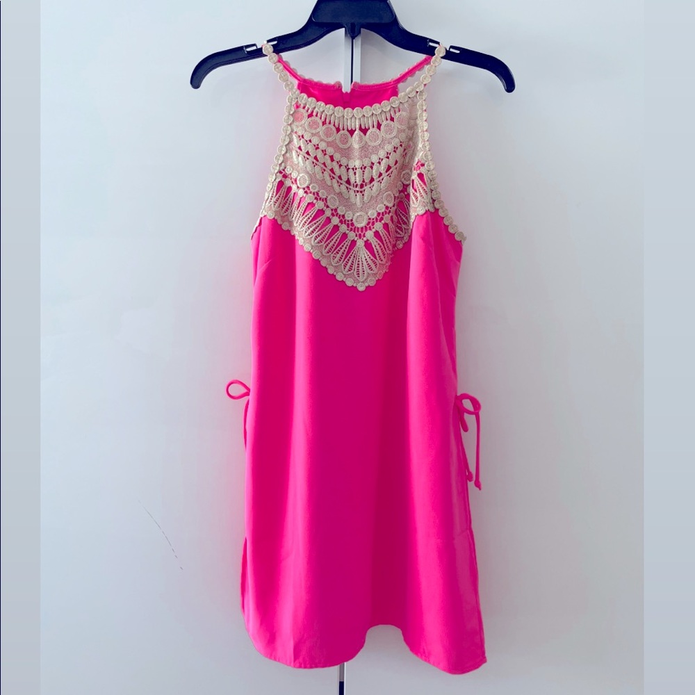 Lilly Pulitzer Pearl Romper Dress in hot pink (4)
